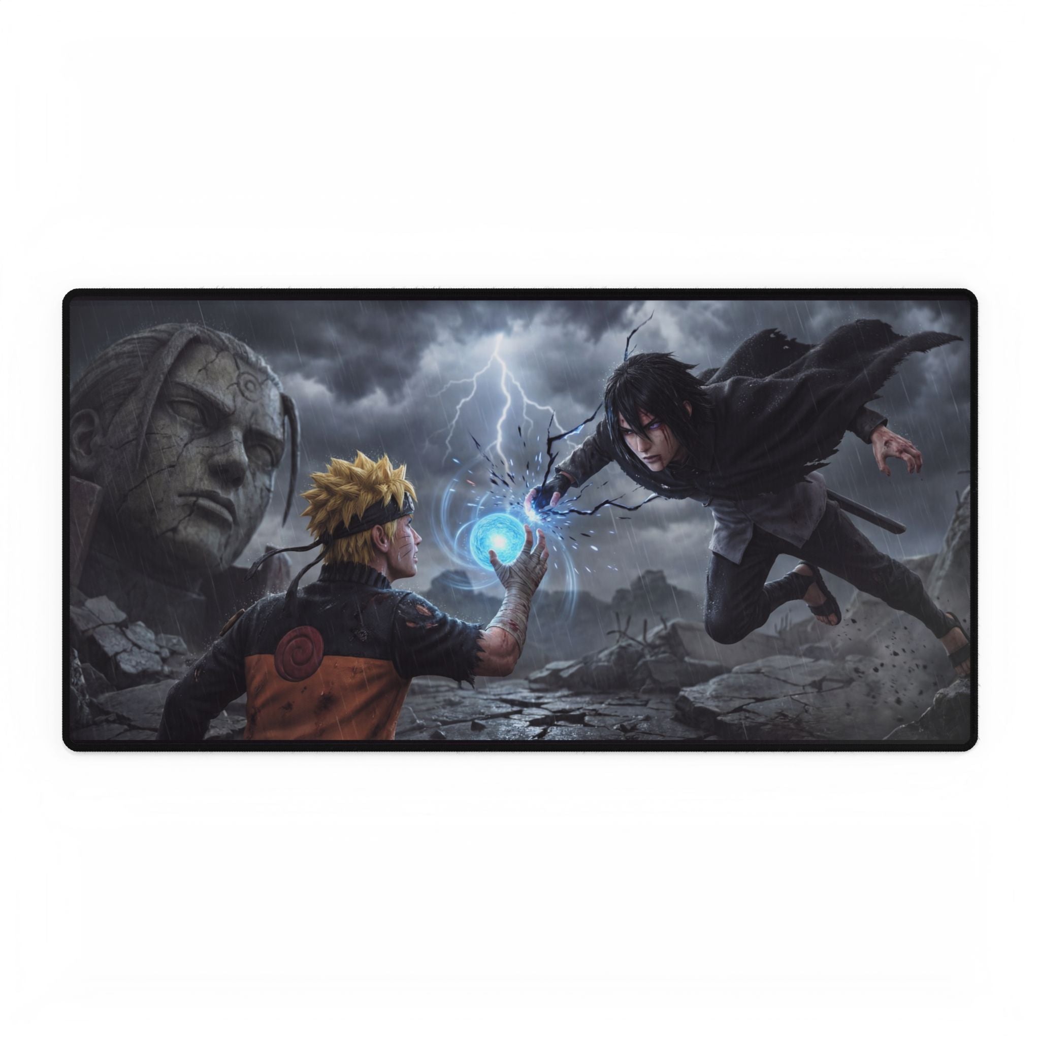 Naruto vs Sasuke Final Battle Desk Mat — Epic Timeline Showdown Gaming Mouse Pad