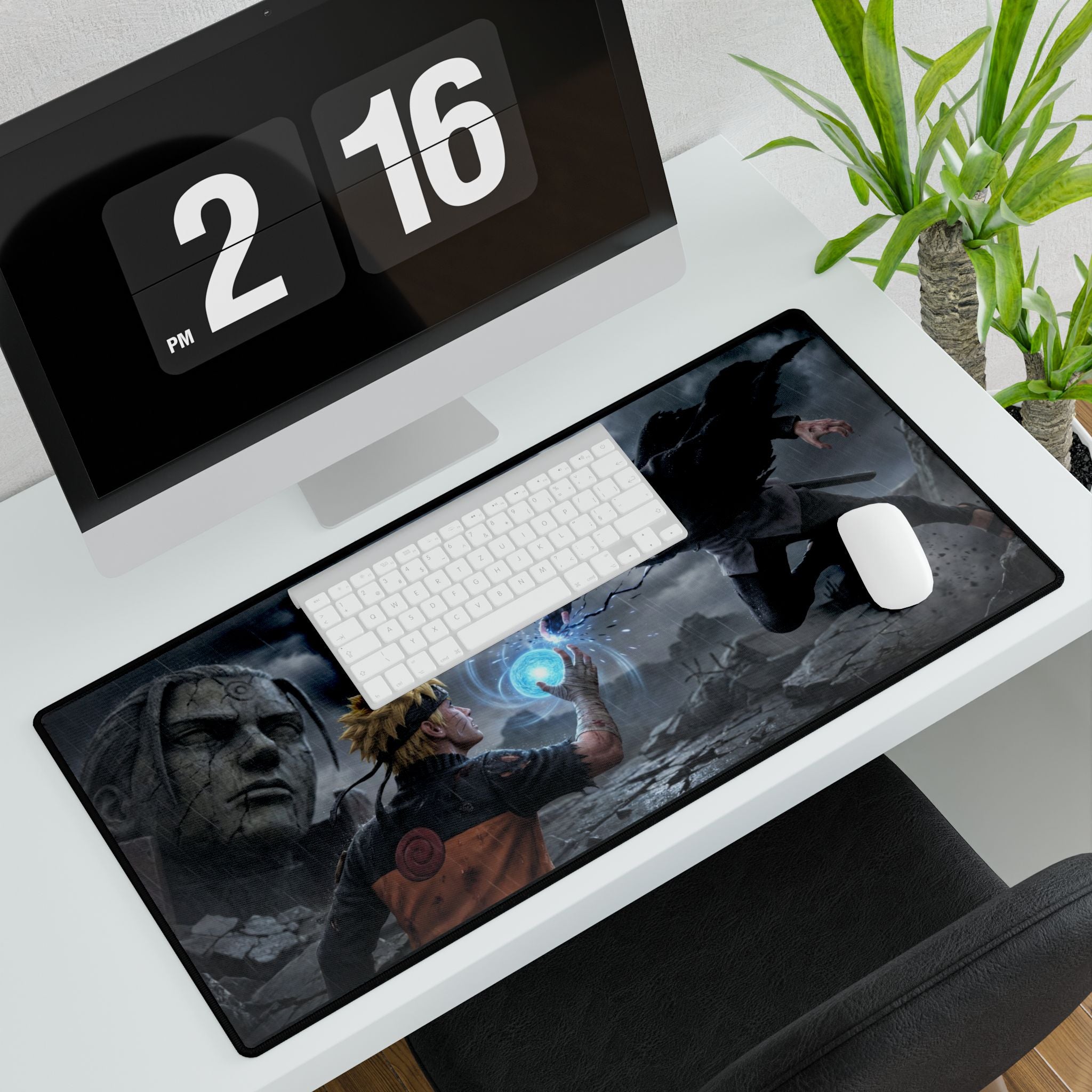 Naruto vs Sasuke Final Battle Desk Mat — Epic Timeline Showdown Gaming Mouse Pad
