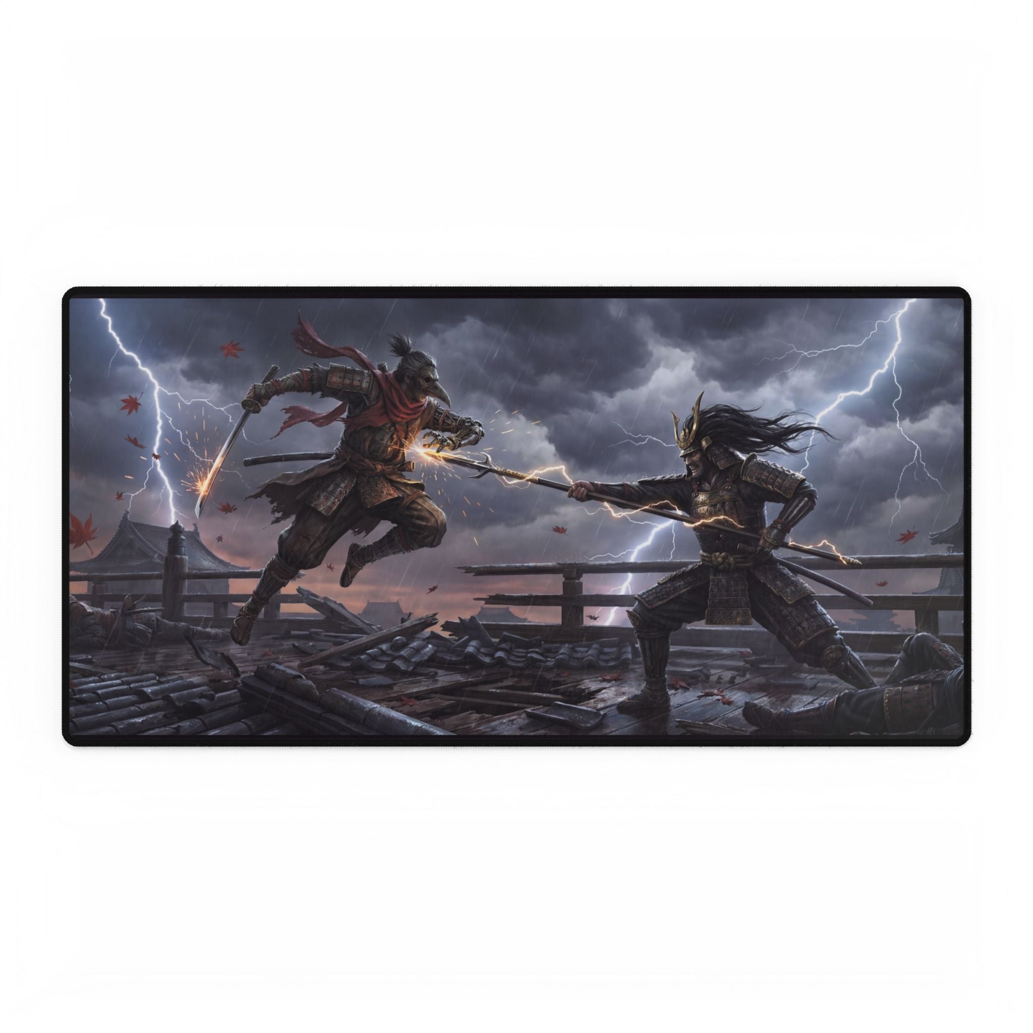 Sekiro Boss Arena Desk Mat — Wolf vs. Genichiro Gaming Desk Mat