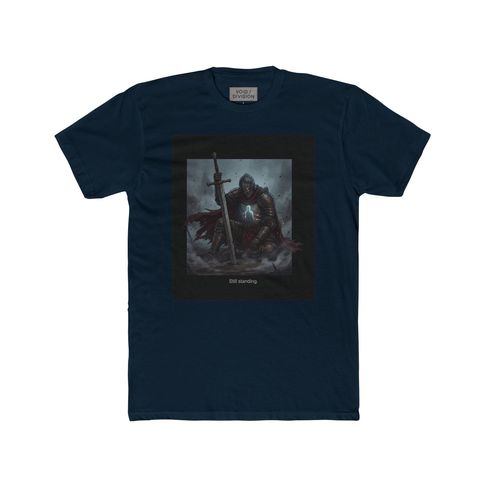 Knight with Sword Graphic Tee | Gothic Warrior Illustration, Dark Fantasy T-Shirt