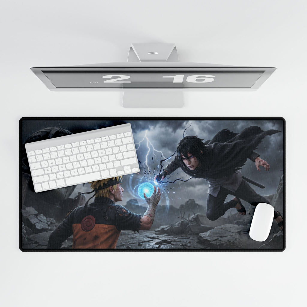 Naruto vs Sasuke Final Battle Desk Mat — Epic Timeline Showdown Gaming Mouse Pad