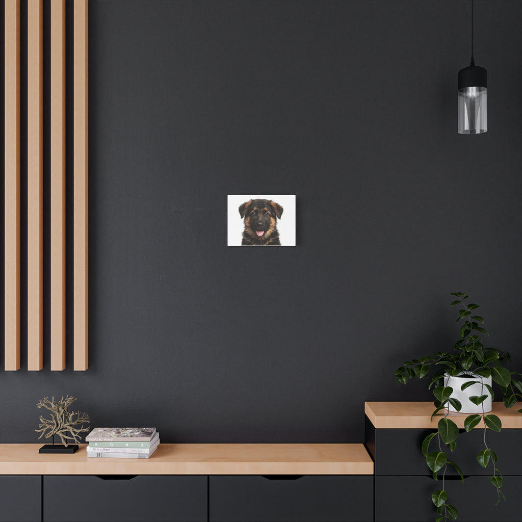 German Shepherd Puppy Matte Canvas